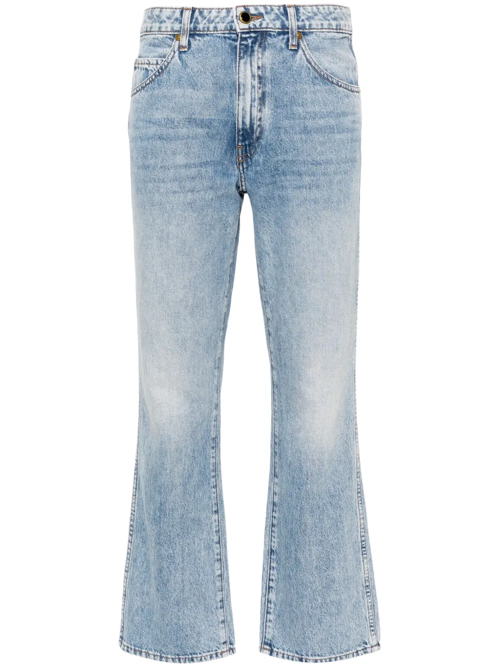 Khaite Cropped Flared Jeans In Blue