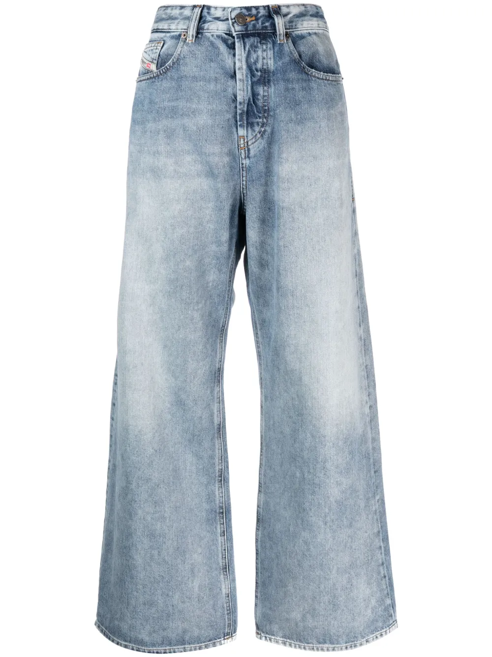 Diesel High waist jeans met wijde pijpen Blauw