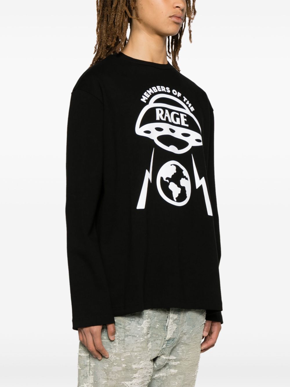 Shop Members Of The Rage Illustration-print Cotton Sweatshirt In Black