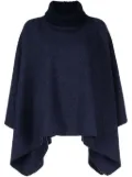 Cinzia Rocca roll-neck lurex-detail cape - Blue