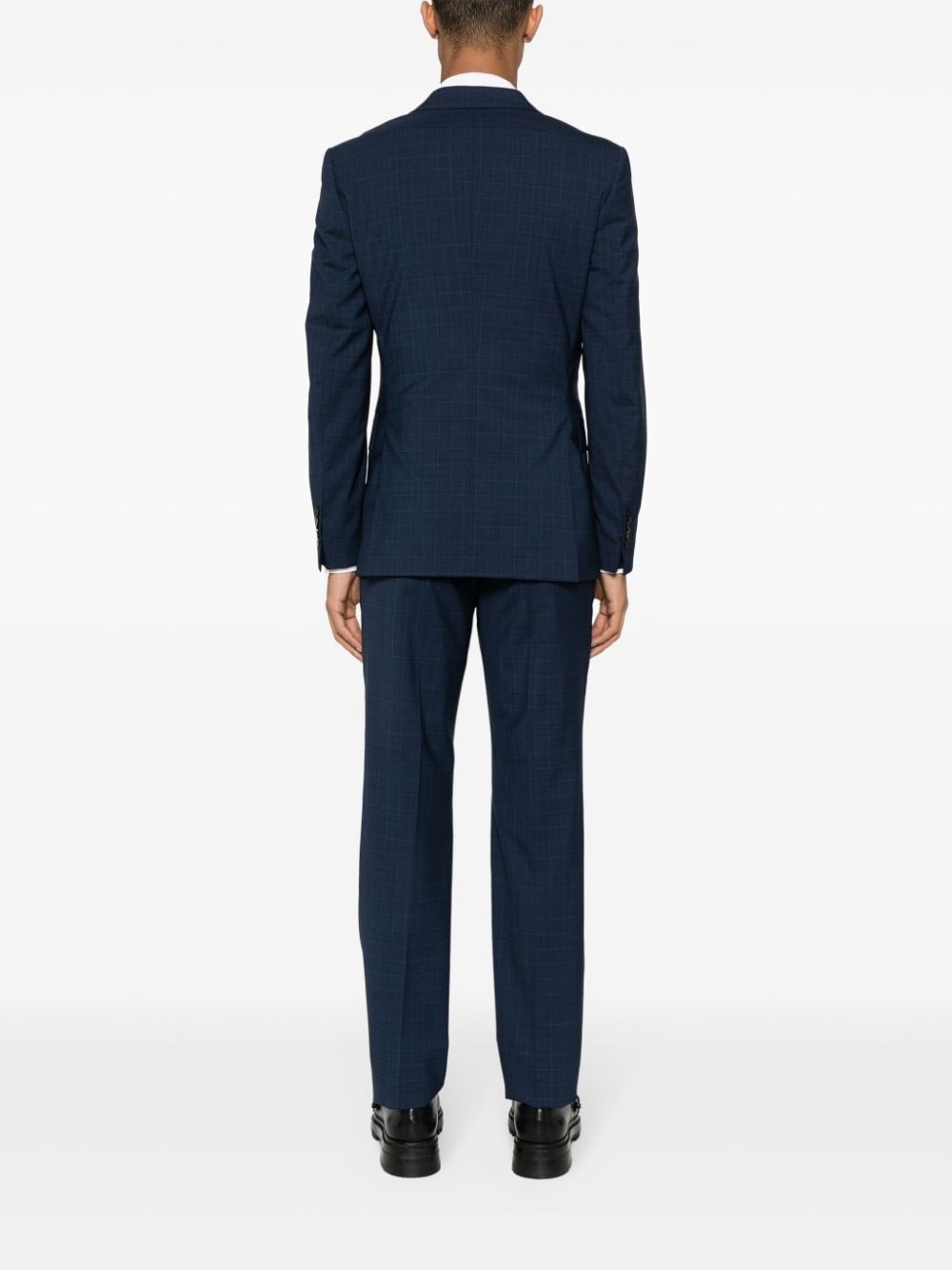 Shop Fursac Prince-of-wales-check Wool Suit In Blue