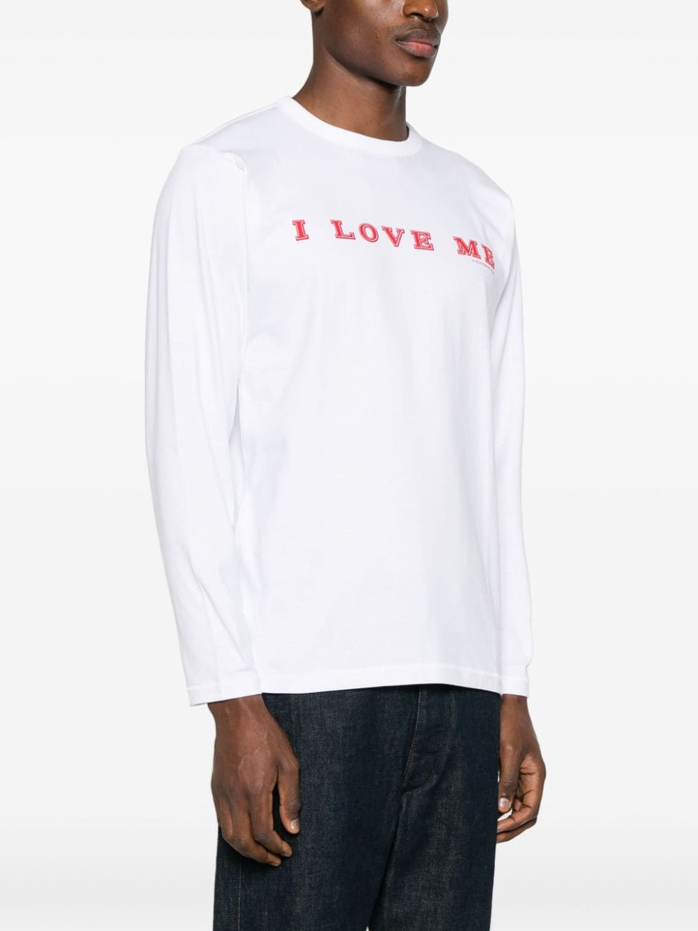 Shop Fursac Slogan-print Long-sleeved T-shirt In White