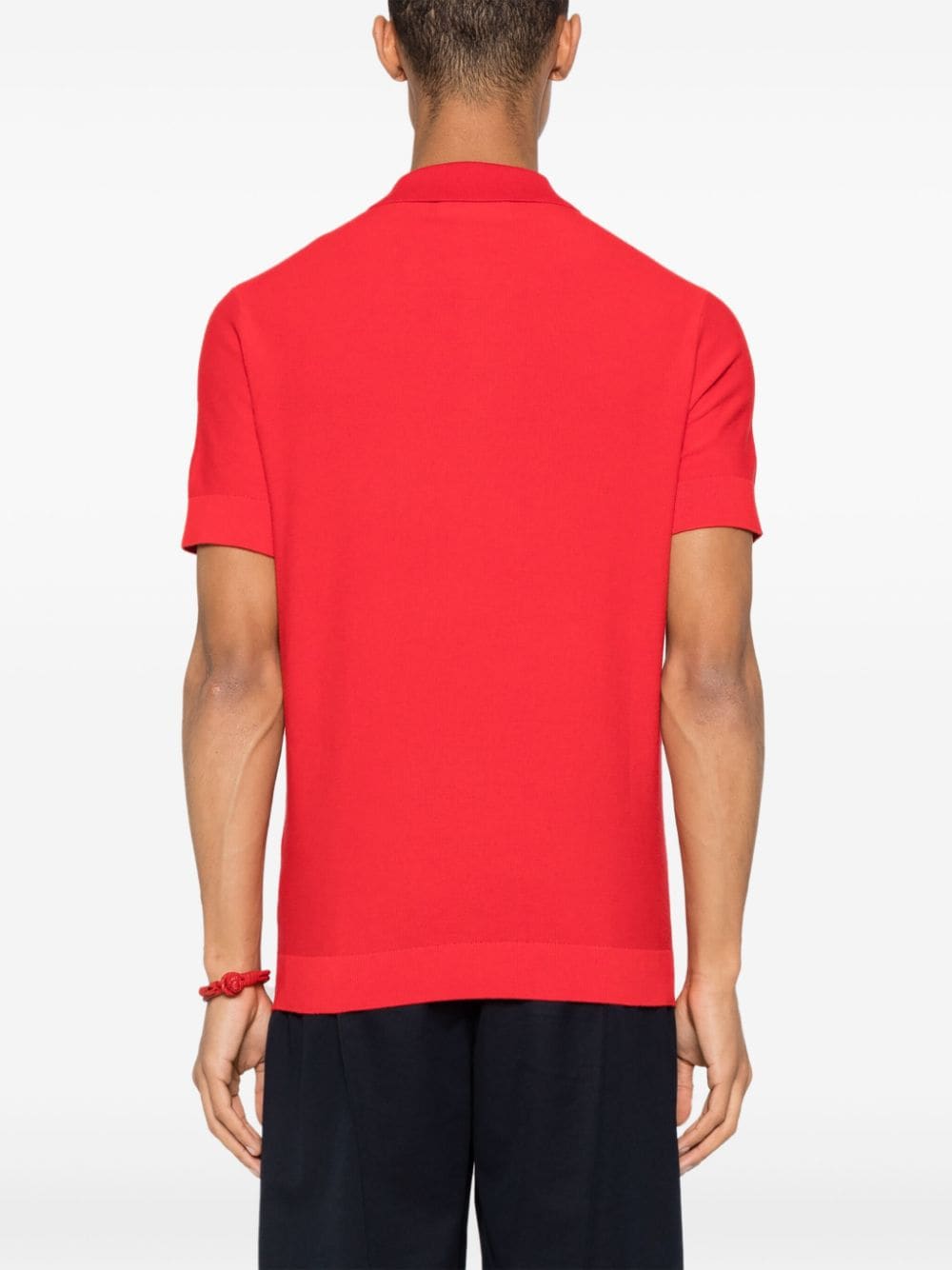 Shop Fursac Piqué Cotton-blend Polo Shirt In Red