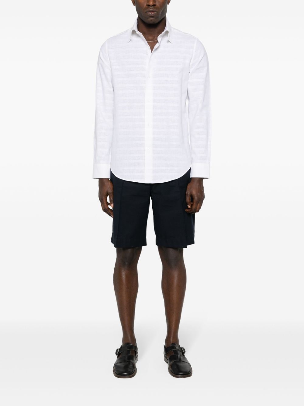 Shop Fursac Striped Linen-blend Shirt In White