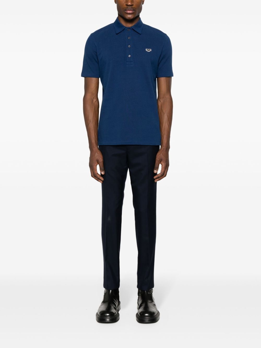 Shop Fursac Logo-patch Polo Shirt In Blue