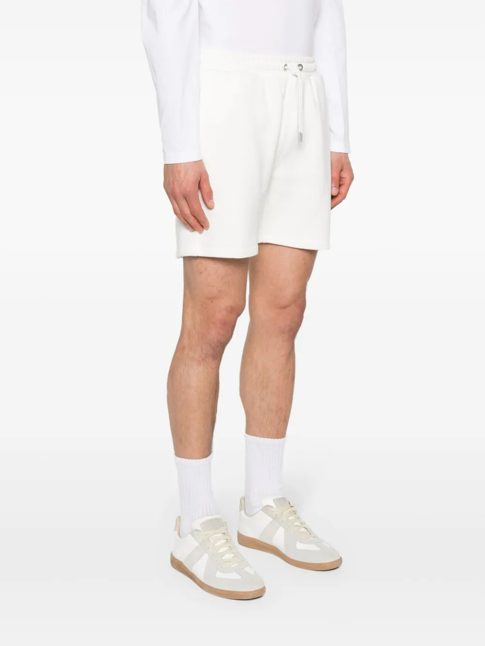 Shop Fursac Elasticated-waistband Shorts In White