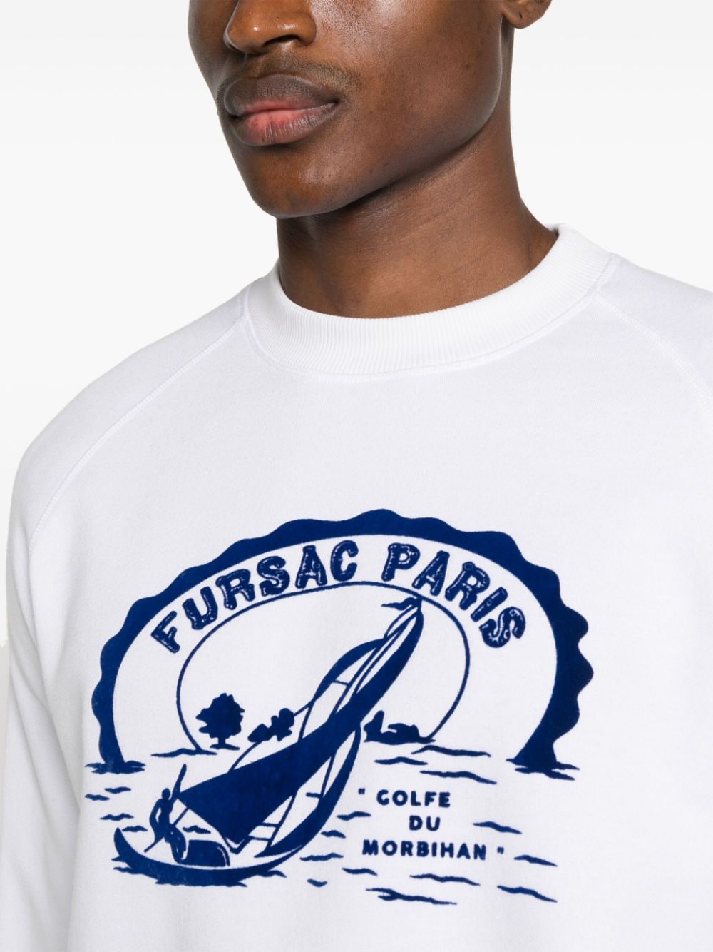 Shop Fursac Flocked-logo Sweatshirt In White