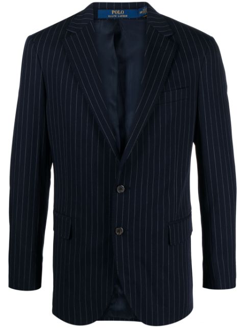 Polo Ralph Lauren logo-patch pinstripe blazer Men