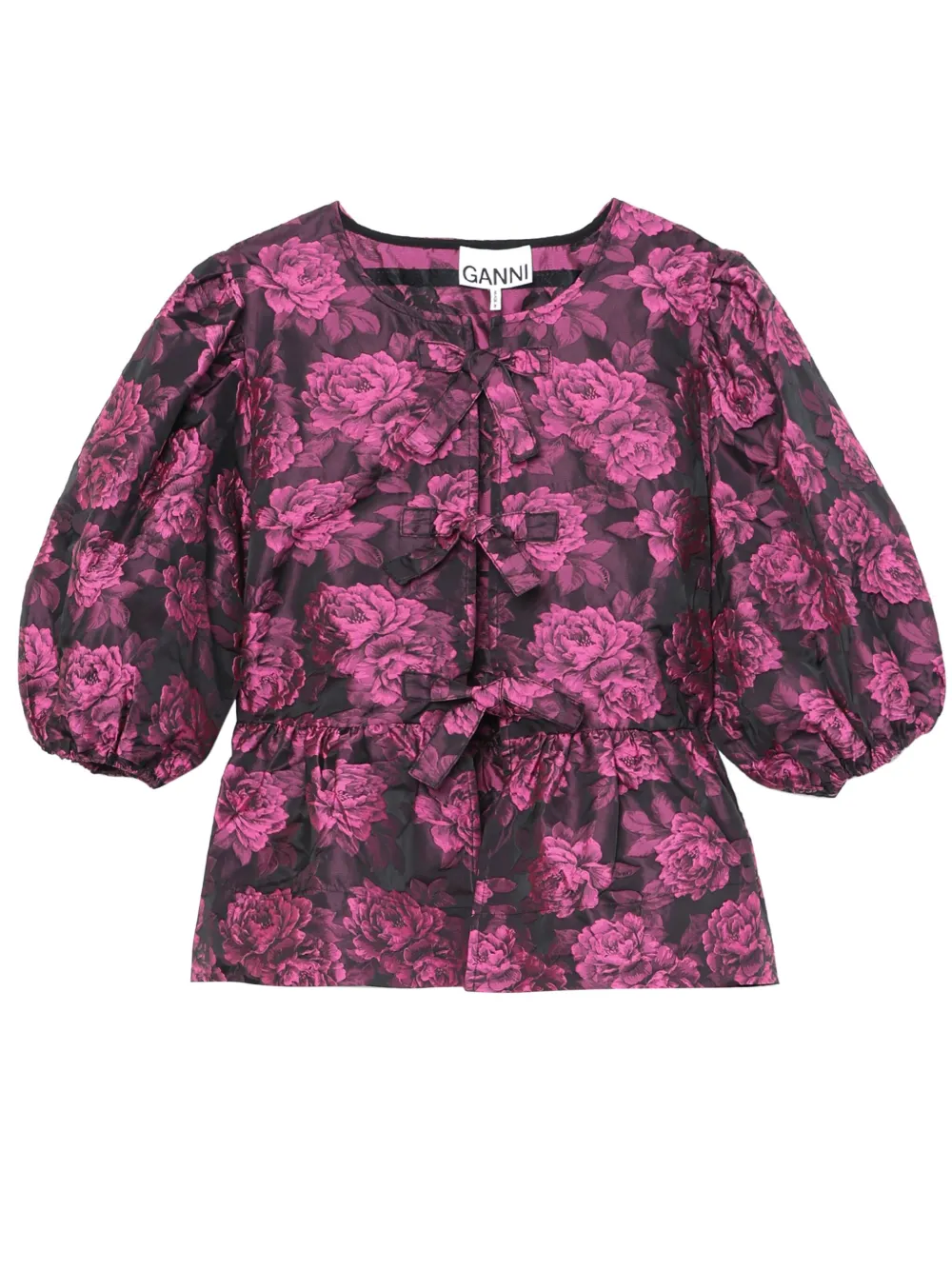 GANNI Blouse met rozenprint