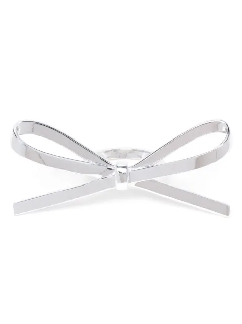 We11done anillo en plata con logo grabado y detalle de moño