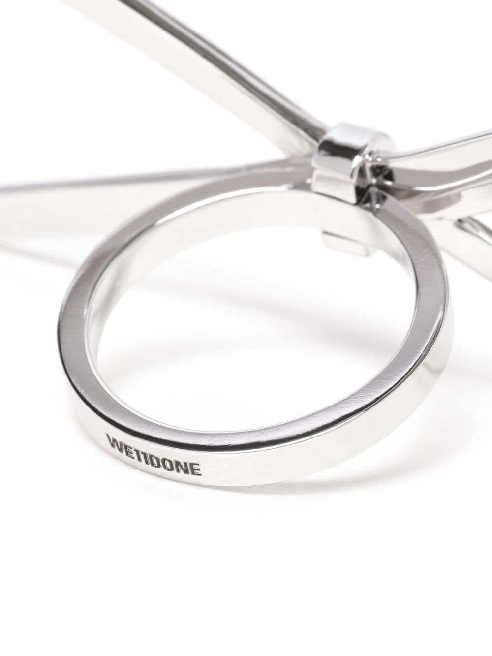 Shop We11 Done Logo-engraved Bow-detail Silver Ring