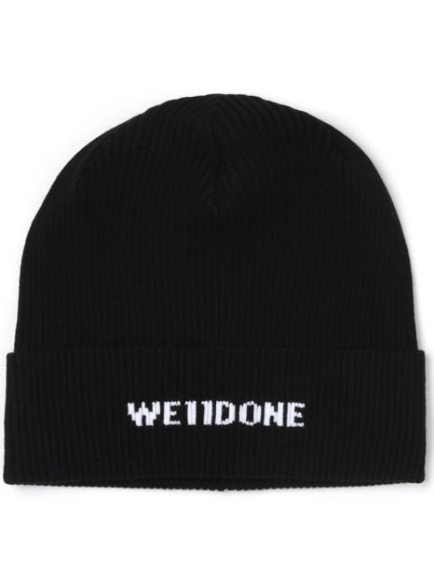 We11done intarsia-knit ribbed-knit beanie