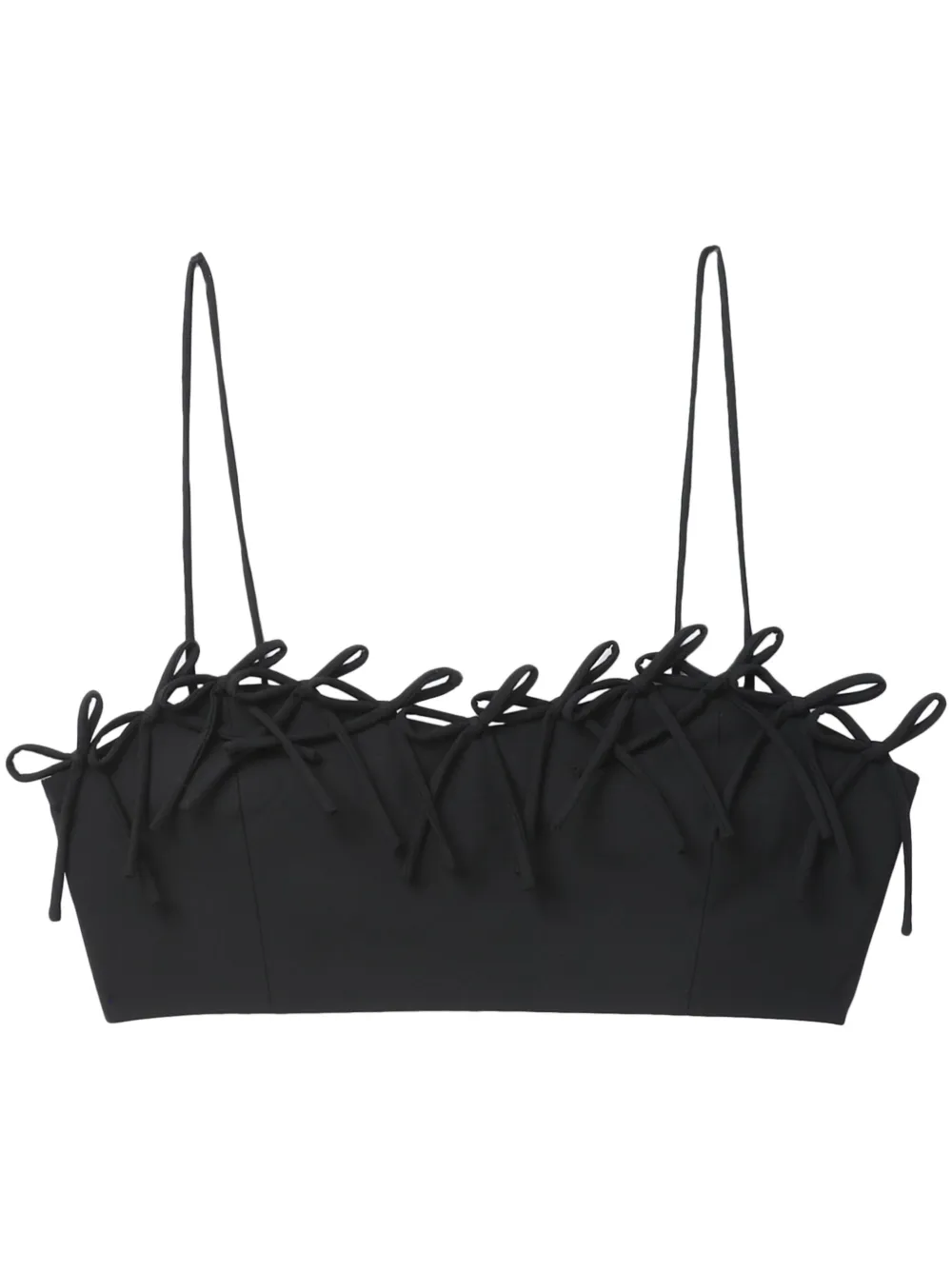 Ganni Top With Bows In Black