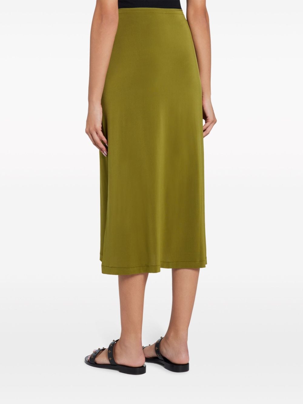 Shop Vince High-waist Midi Skirt In Green