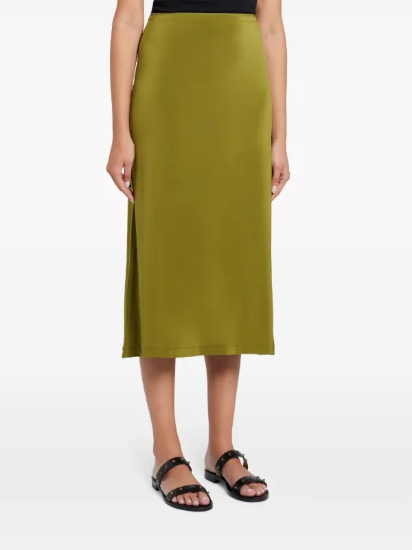 High waist midi skirt green best sale