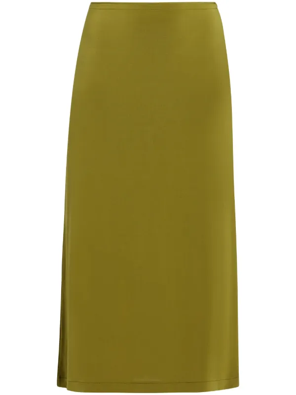 High waist midi skirt green best sale