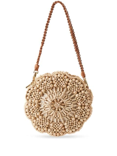 Aranaz bead-embellished flower shoulder bag