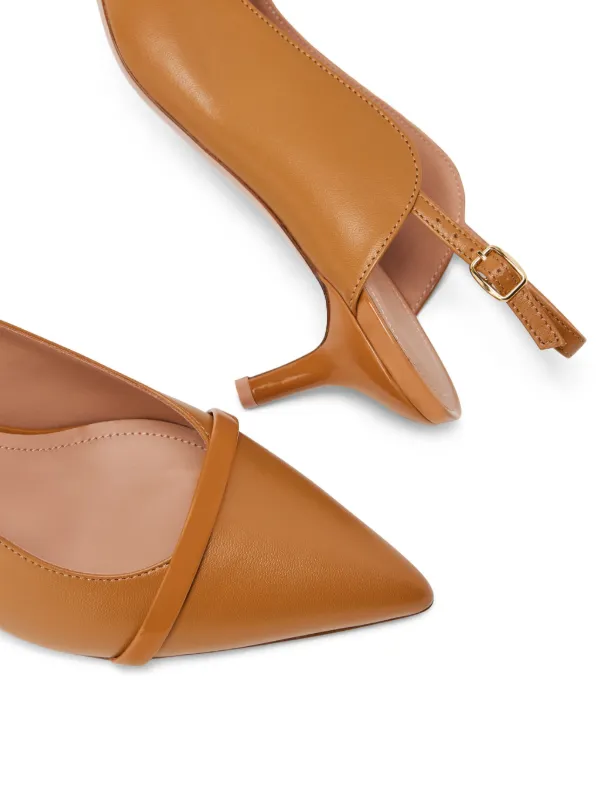 Malone Souliers 45mm Marion Leather Slingback Pumps Brown FARFETCH AZ