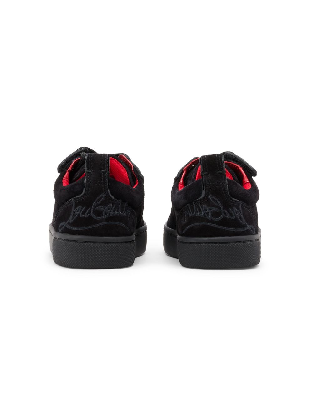 Christian Louboutin Kids Suède sneakers verfraaid met stras Zwart