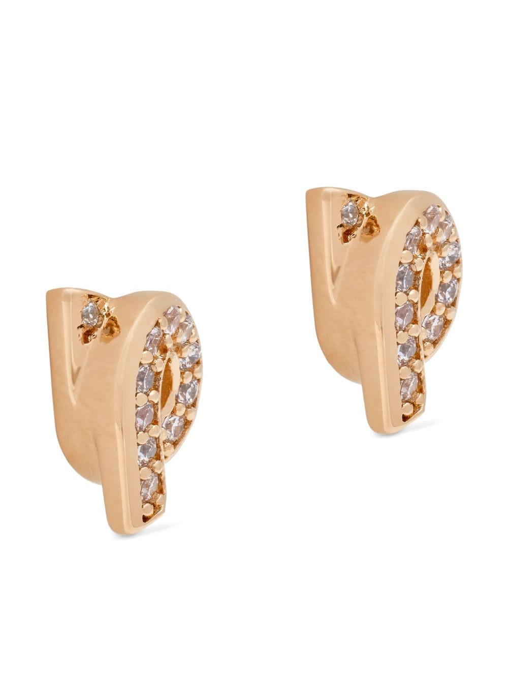 Shop Ferragamo Giancini Rhinestone-embellished Stud Earrings In Gold