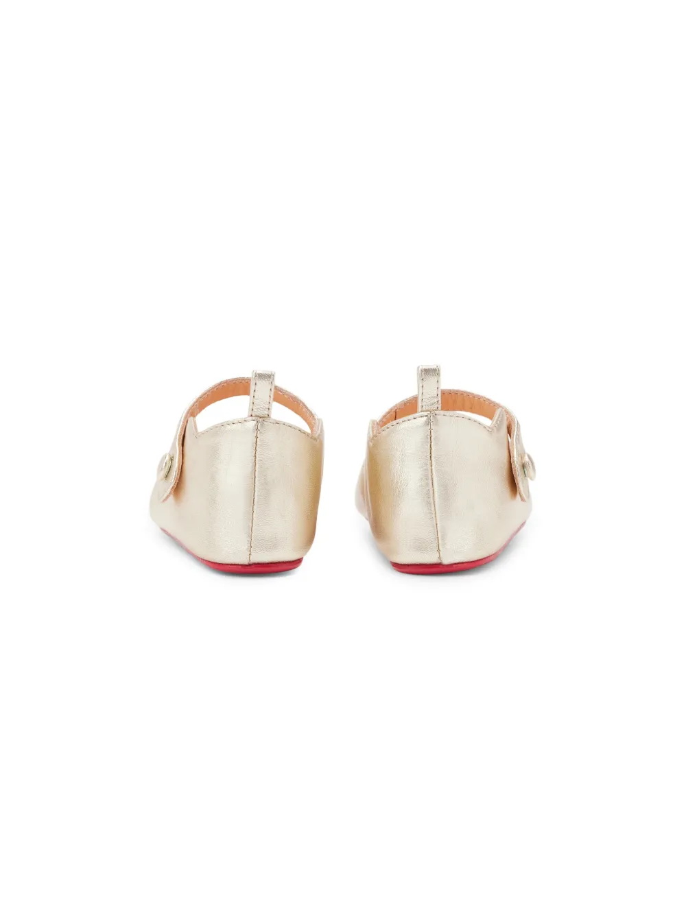 Christian Louboutin Kids leather ballerina shoes Gold