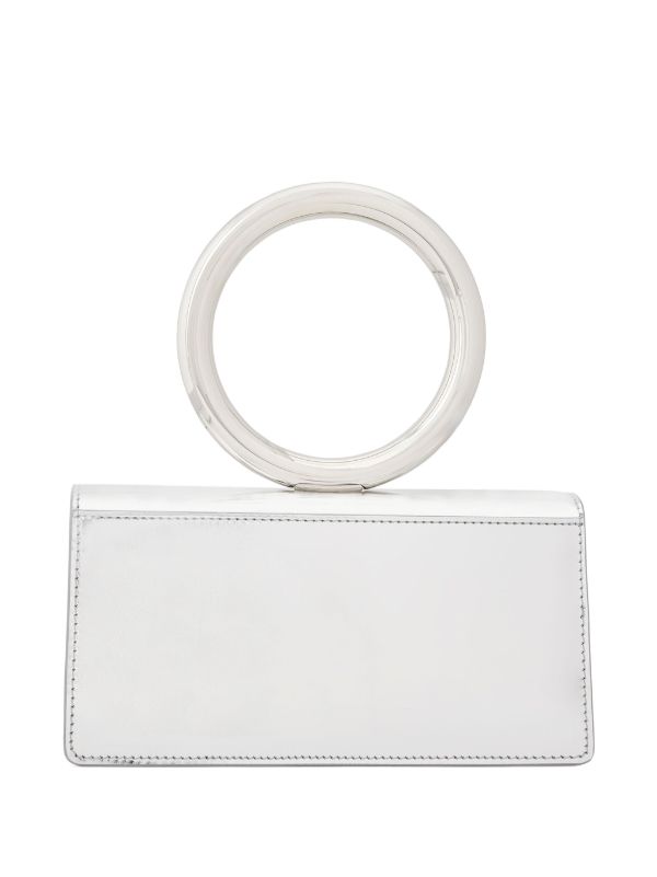 White clutch hotsell bag with handle