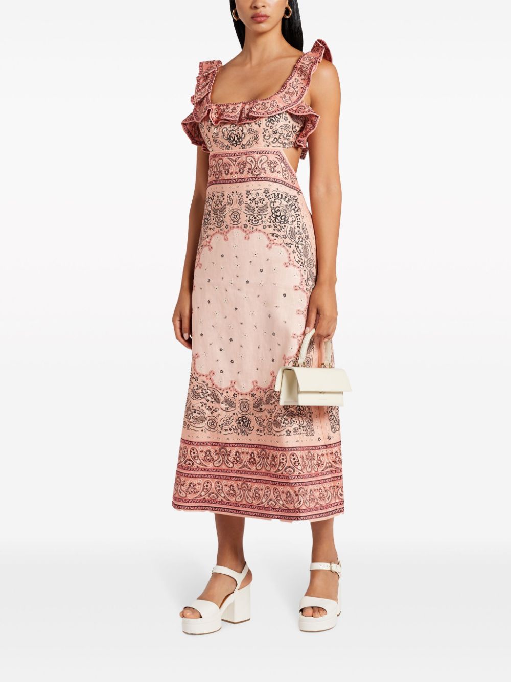 ZIMMERMANN bandana-print linen dress - Roze