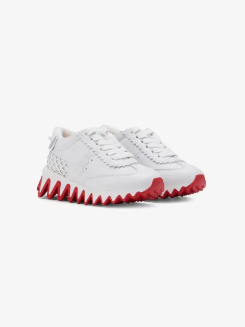 Christian Louboutin Kids 미니 샤크 가죽 스니커즈