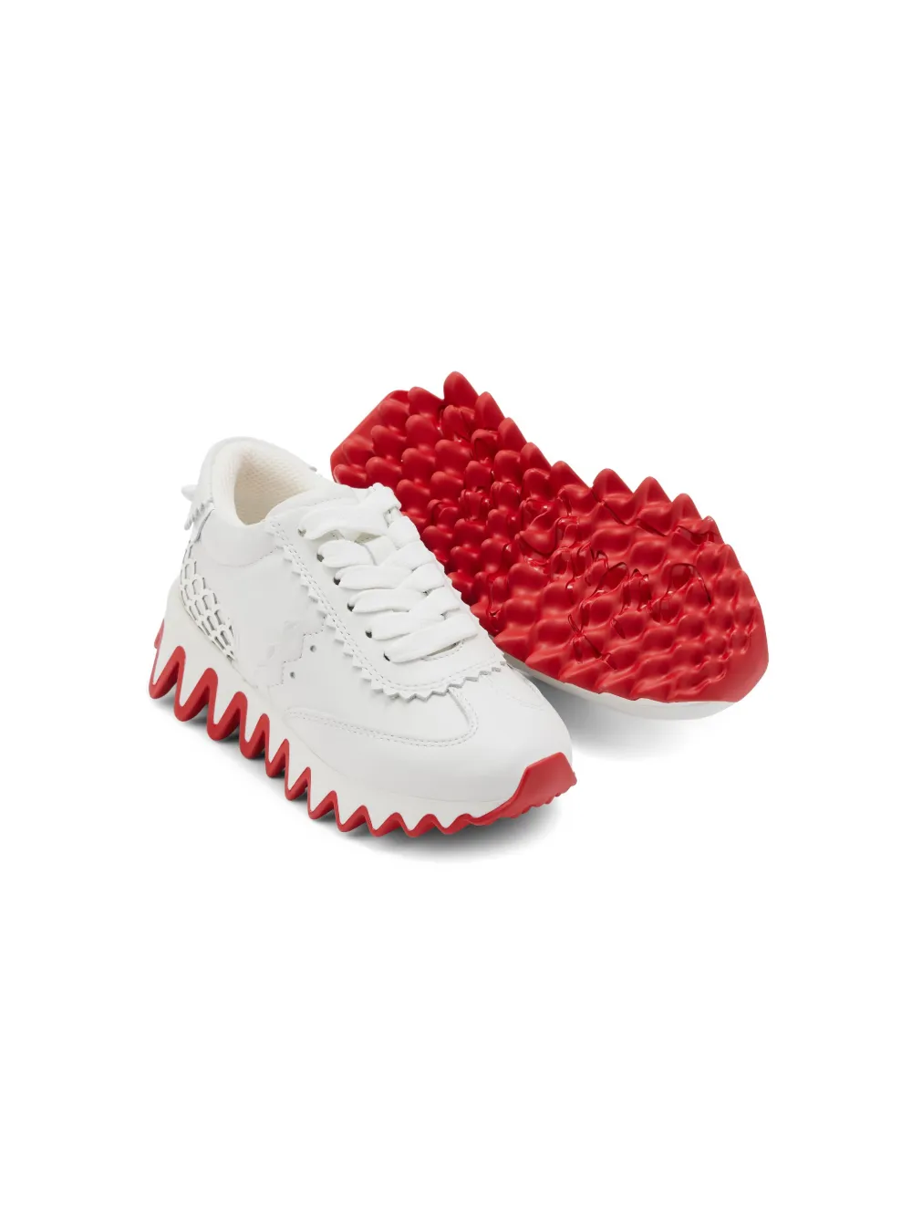 Christian Louboutin Kids Shark leren sneakers - Wit