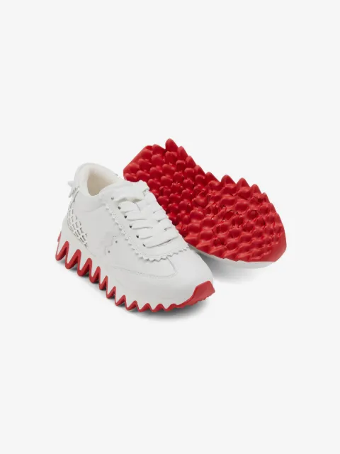Christian Louboutin Kids 미니 샤크 가죽 스니커즈