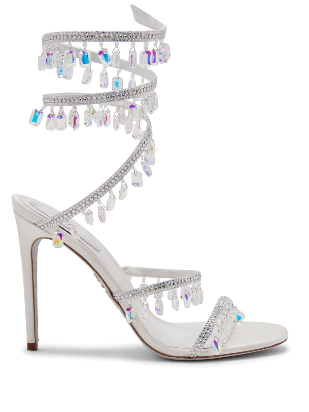 René Caovilla Chandelier 105mm Crystal-embellished Sandals In White