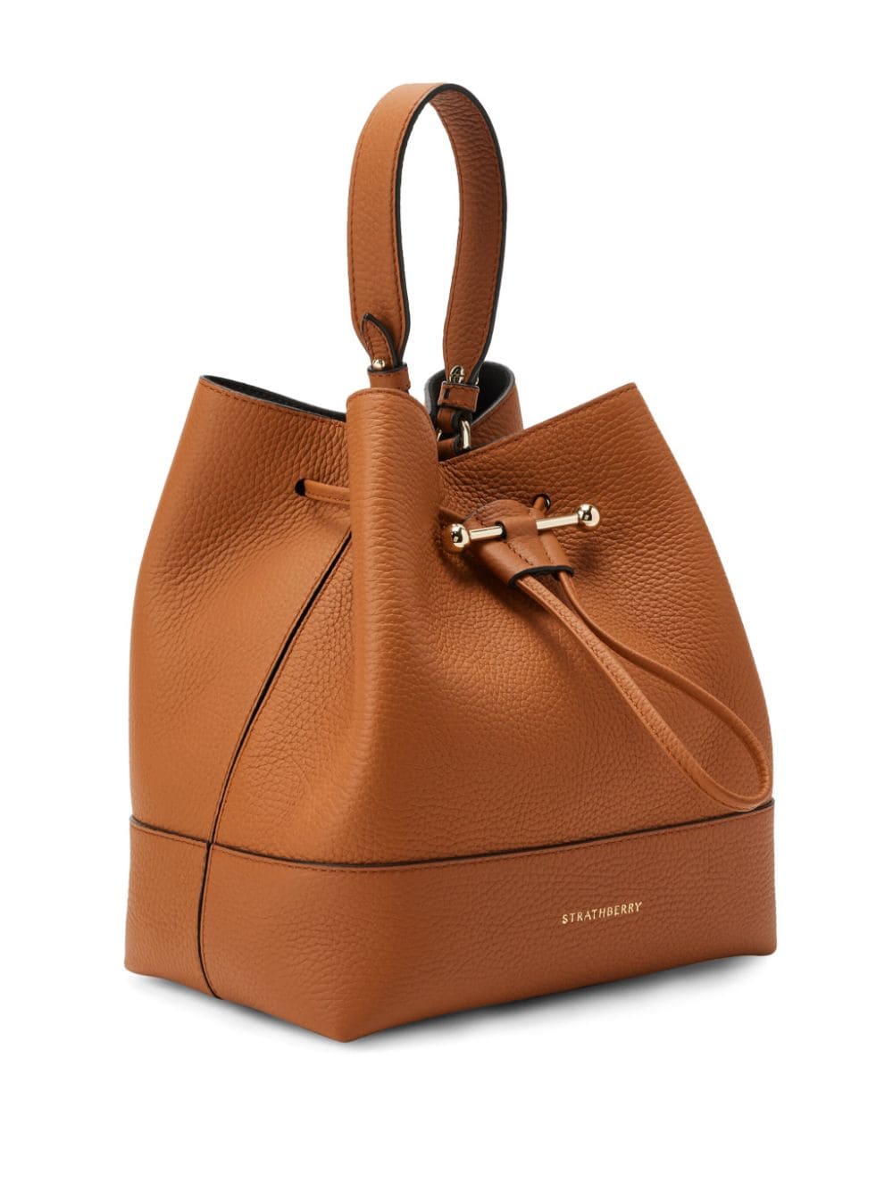 Shop Strathberry Lana Osette Leather Bucket Bag In Brown