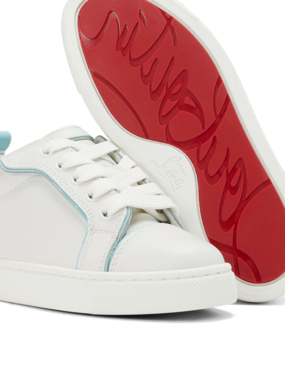 Christian Louboutin Kids Funnyto leather sneakers White