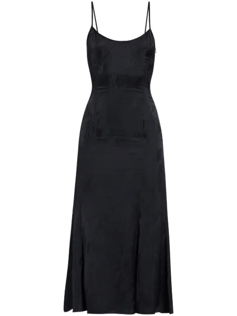 The Attico logo-jacquard satin midi dress