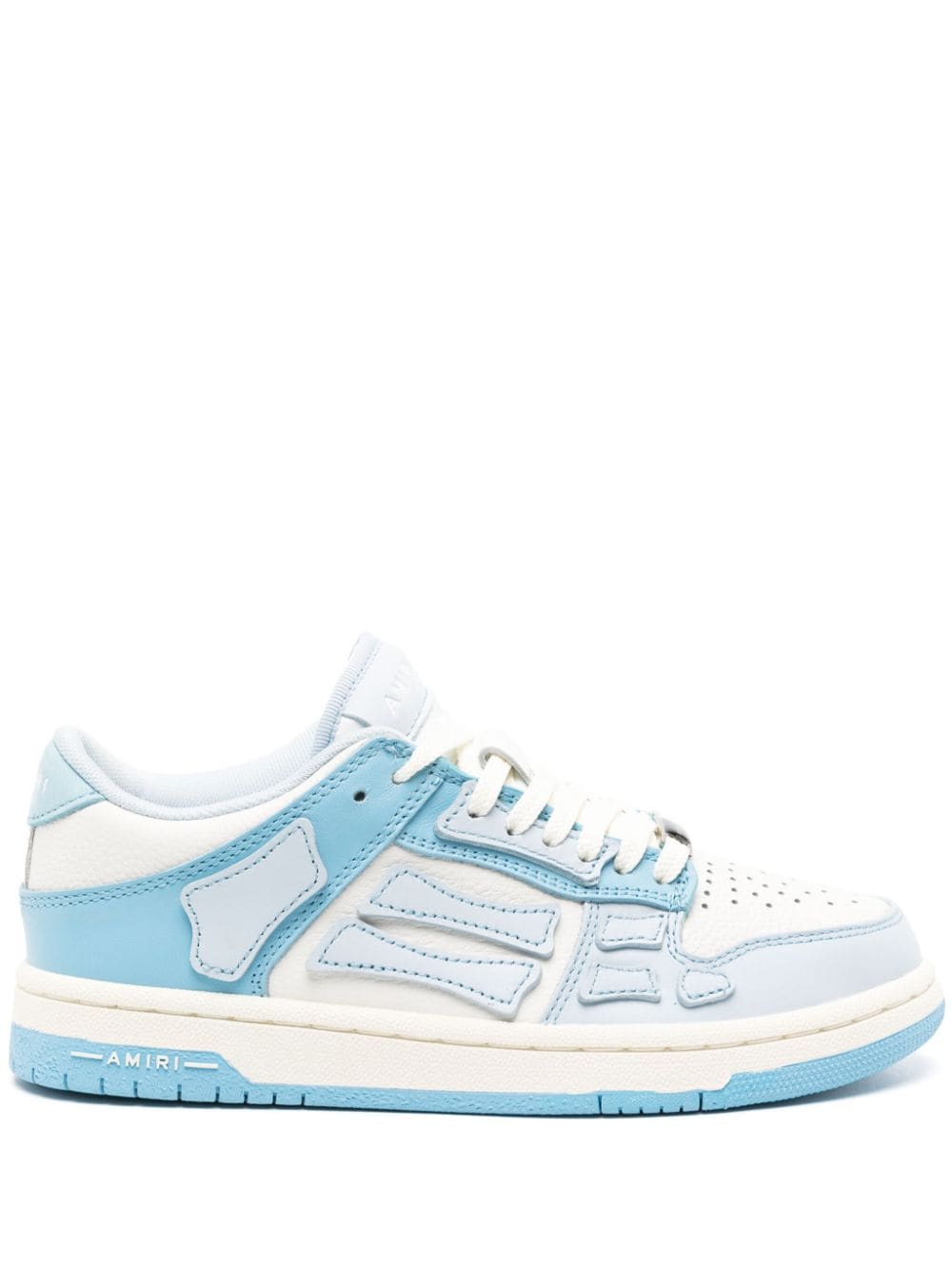 Shop Amiri Skeltop Lace-up Leather Sneakers In Blue
