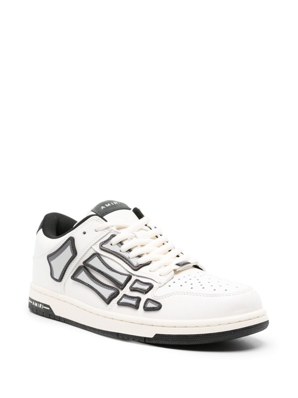 Shop Amiri Skel Top Lace-up Leather Sneakers In White