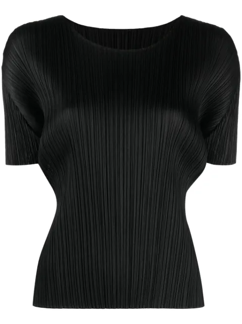Pleats Please Issey Miyake round-neck plissé T-shirt