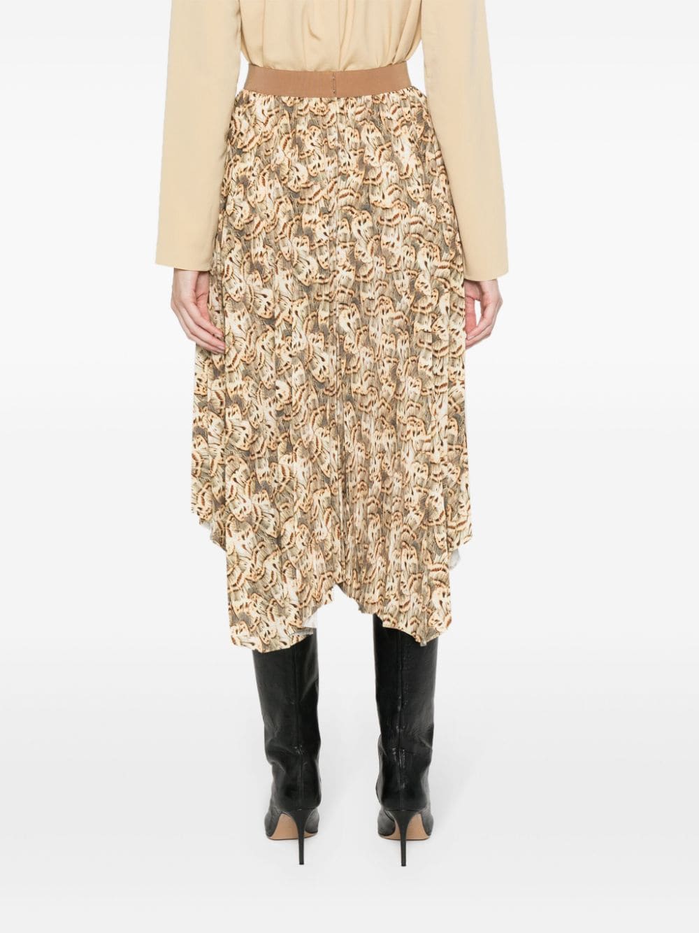 Shop Isabel Marant Sakura Printed Asymmetric Midi Skirt In Neutrals