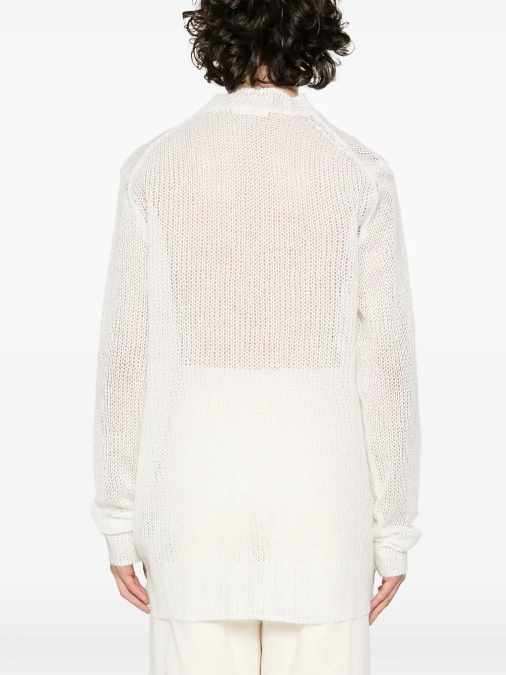 Jil Sander Logo intarsia katoenen trui Wit