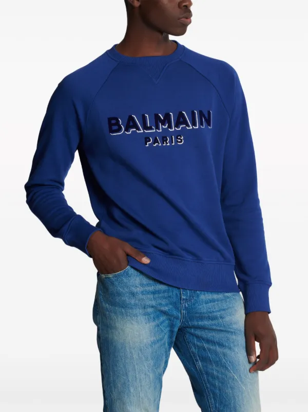 Balmain フロックロゴ スウェットシャツ | ブルー | FARFETCH JP