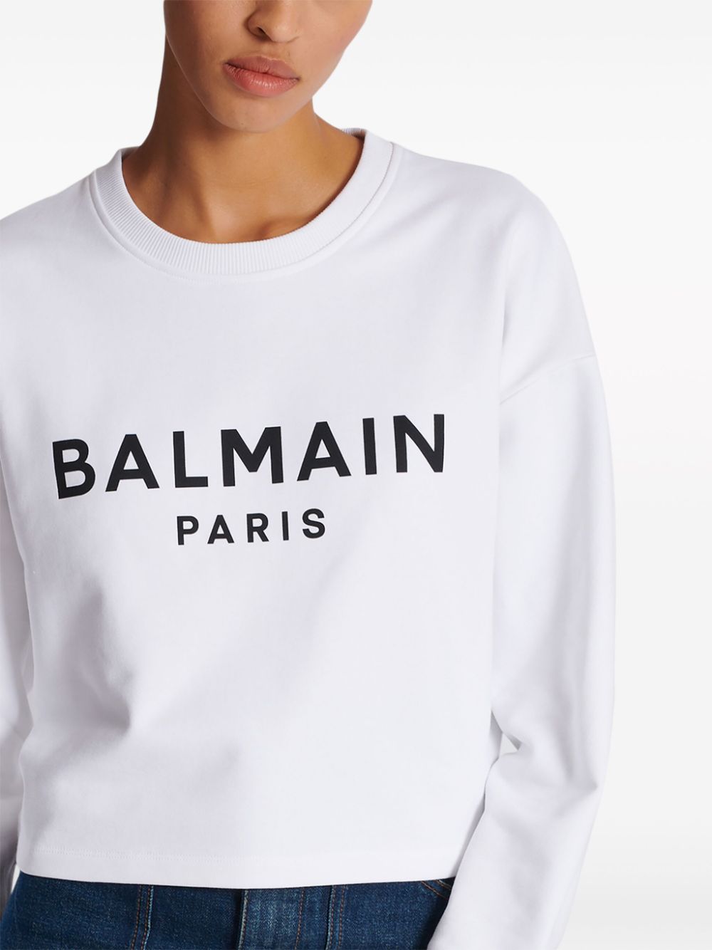 Balmain logo-print cotton sweatshirt Women