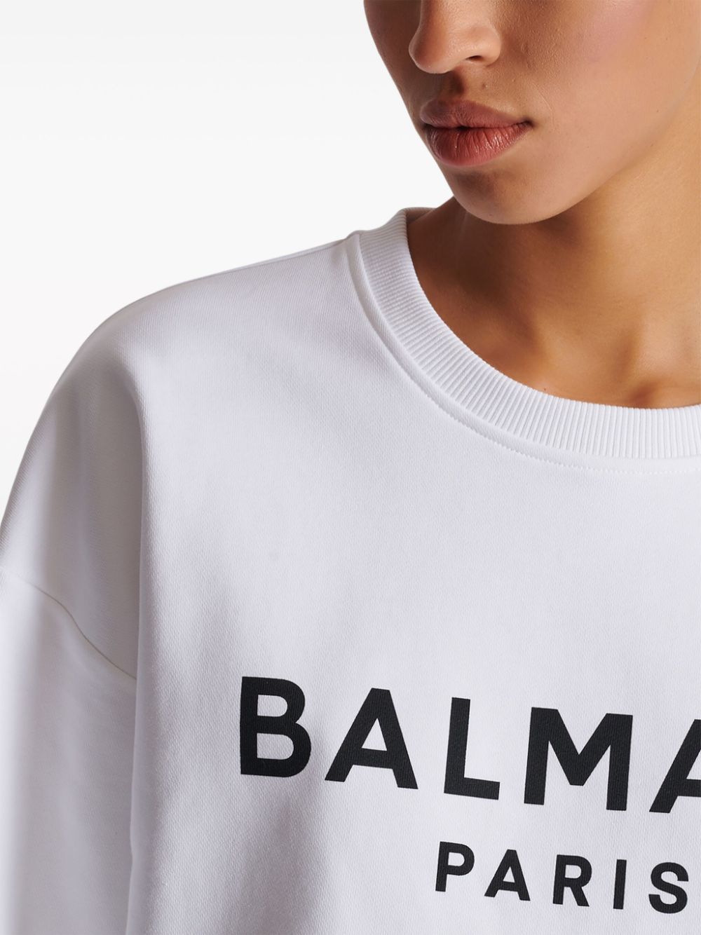 Balmain logo-print cotton sweatshirt Women