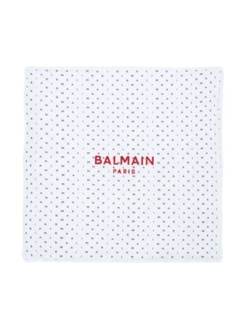 logo-print cotton blanket 