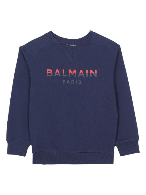 Balmain Kids logo-print cotton sweatshirt