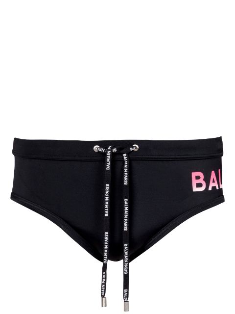 Balmain logo-print drawstring swim trunks