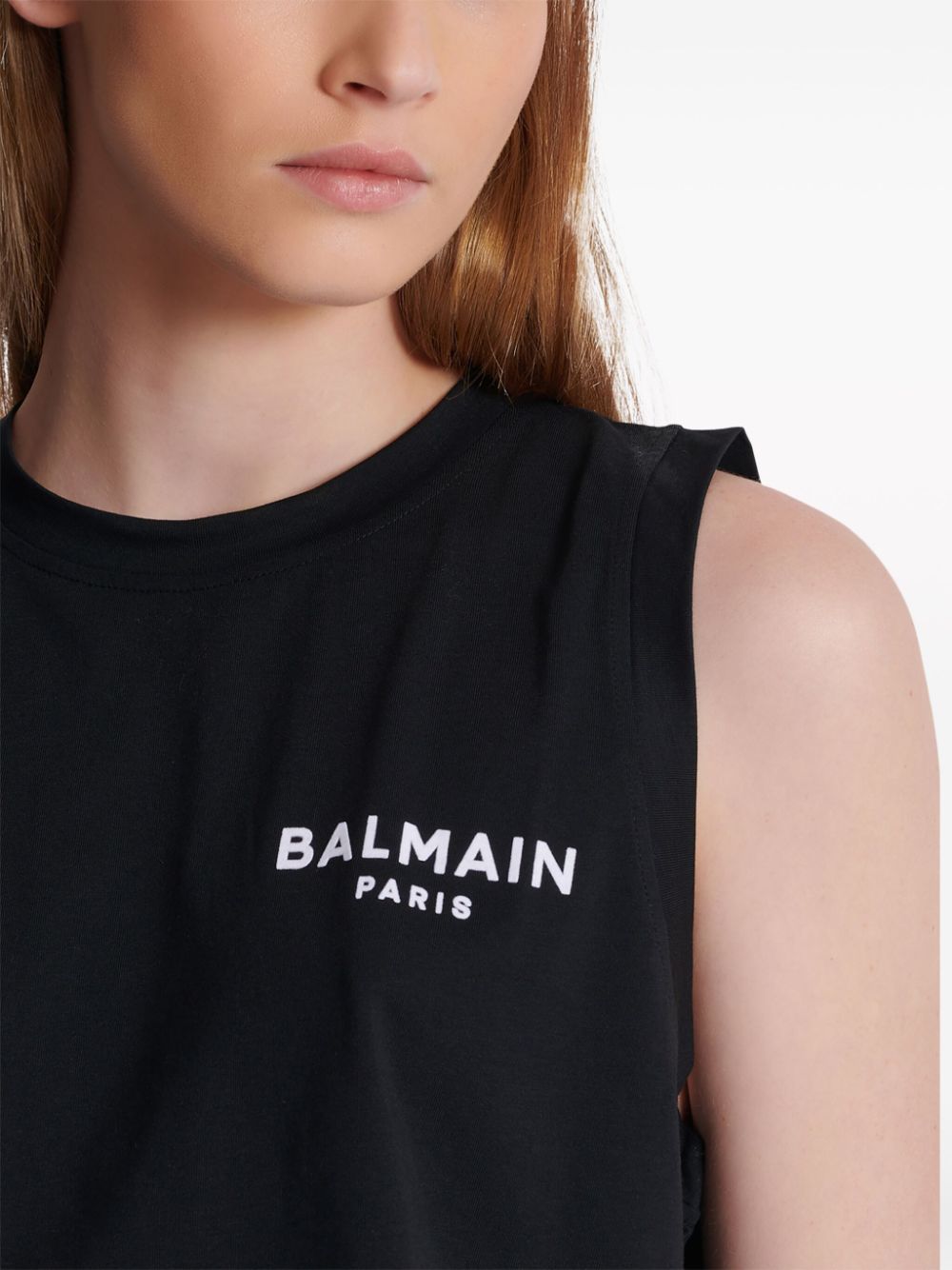 Affordable Balmain logo-flocked cotton top Women