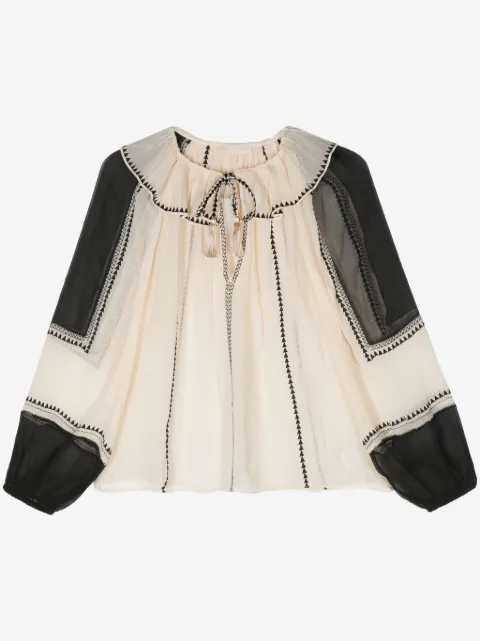 Ulla Johnson 레노어 실크 시폰 블라우스
