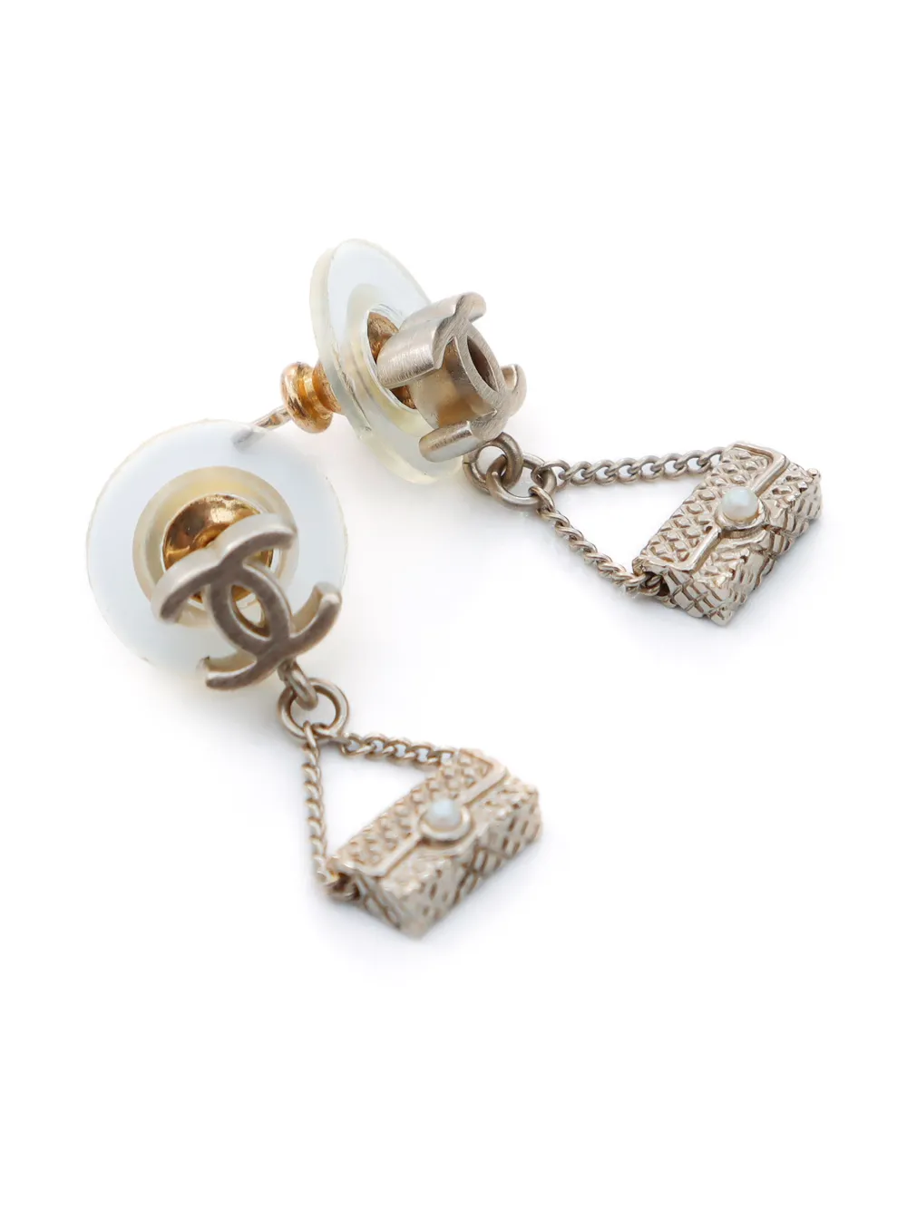 CHANEL Pre-Owned 2008 oorbellen met CC patroon - Goud