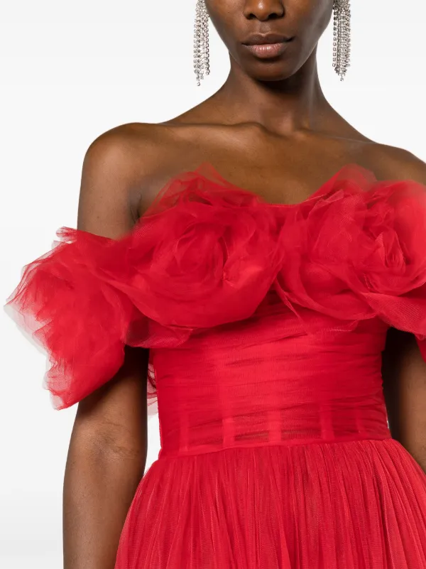 美品　Ana Radu ドレス　赤 Ana Radu チュール マキシドレス | レッド | FARFETCH JP