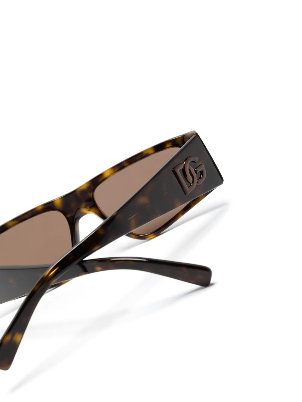 Dolce & Gabbana Eyewear DG Crossed zonnebril met rechthoekig montuur Bruin